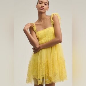 Anthropologie Let Me Be Your Eyelet Tulle Minj Dress